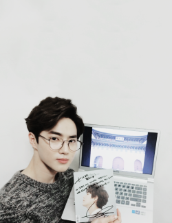 ohxing:  Suho supporting Kyuhyun’s First Solo Album! 