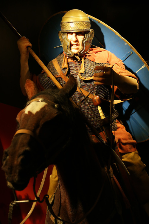 Roman Army Museum, Hadrian’s Wall, Northumbria.Authentic replica armour, costumes and military