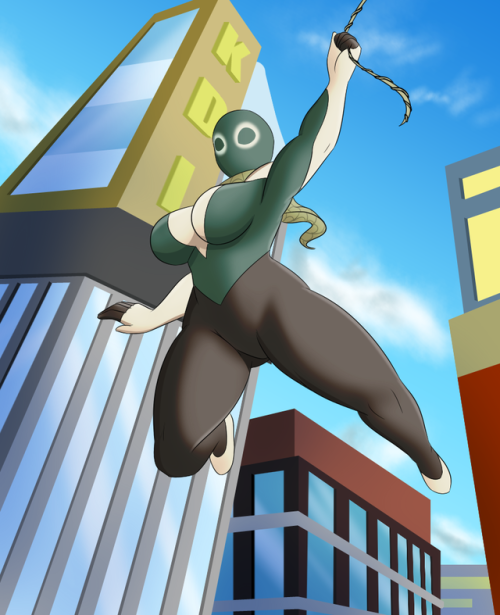 Wanted to get the hang of doing some backgrounds, so what perfect practice then Araneae swinging th