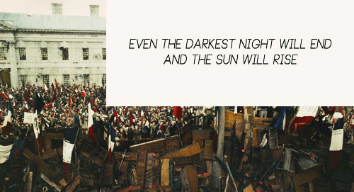 athousandchurches:[stills from les miserables. text: for the wretched of the earth, there is a flame