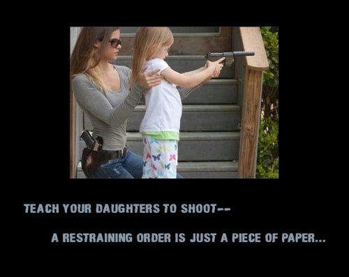 bywayofpain:  conservativeveteranpatriot:  rockyrz:She’s a child, godammit.  Yeah?  So?  Uhh. So? I started shooting guns at 5. Went hunting for the first time at 6. I’ll be doing the same with my own children.