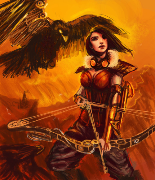 Work in progress - Eagle Huntress for the Outcast Odyssey challenge on Deviantart. Outcast Odyssey i