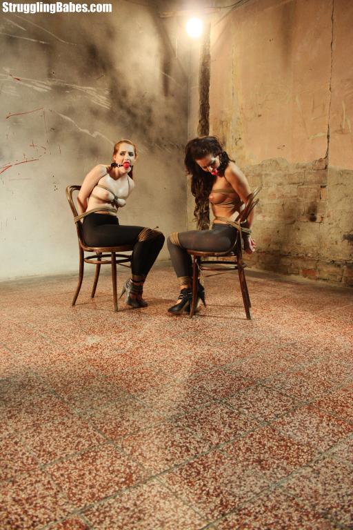 sensualhumiliation: Two, topless and captive. 