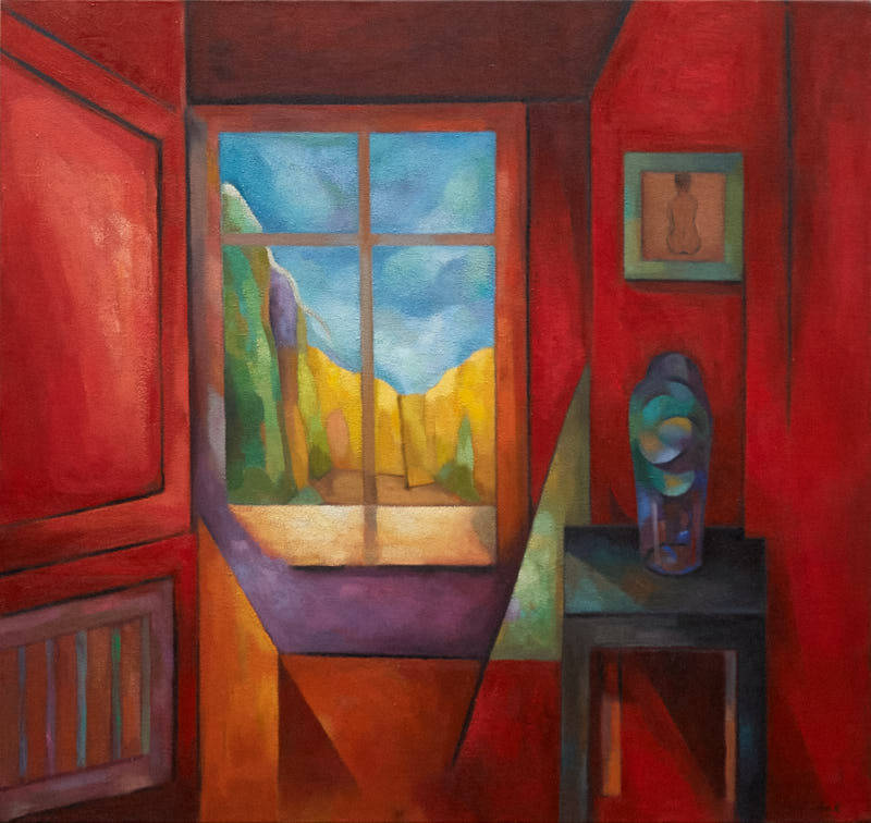 Red room 93 x 84 cm Oil canvas