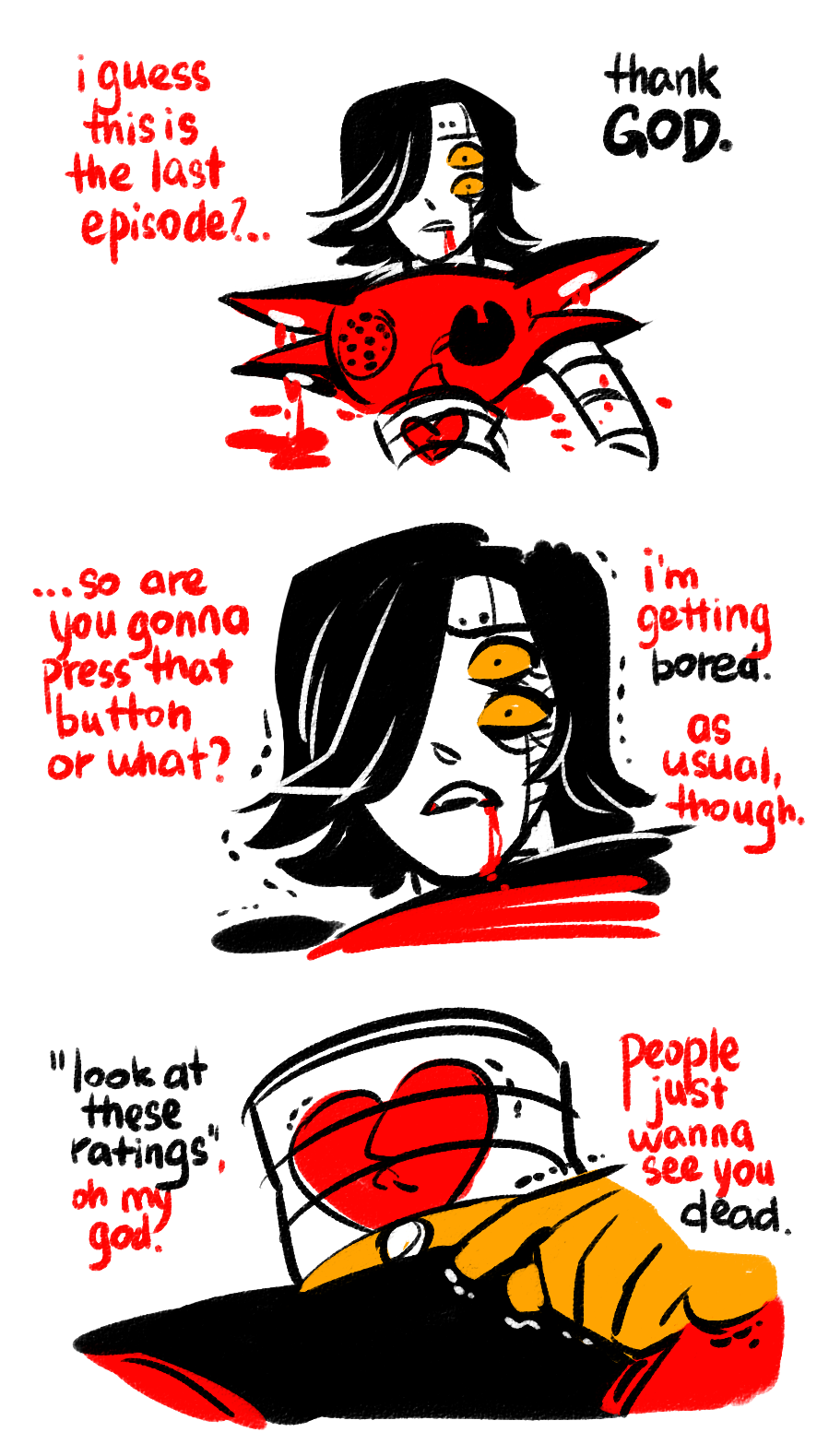 hotlegmeme:  so you said you want sad Mettaton well i went and made myself sad hahhhah
