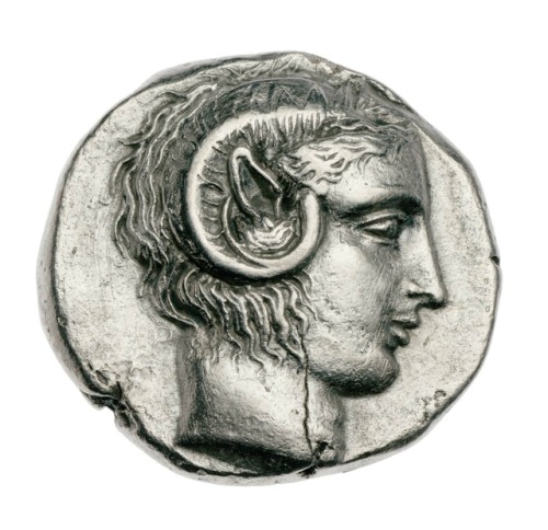 theancientwayoflife: ~ Stater of Metapontion with head of Apollo Karneios. Culture: Greek Period : C