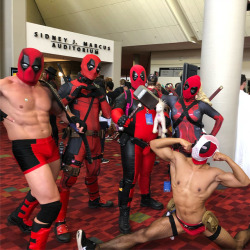 phdpool: More Pools than you can snap a Gauntlet at!  #deadpool #momocondeadpool #deadpools #momocondeadpools #deadpoolcosplay #gwenpool #gwenpoolcosplay #xforce #xforcedeadpool #momocon #momoconcosplay #momocon2018 #sexydeadpool  (at MomoCon) 