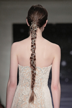 runwayandbeauty:  Hair Detail at Reem Acra Bridal Spring/Summer 2016.