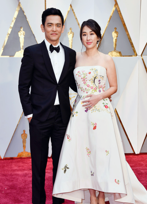 zacharysquinto:John Cho and wife Kerri Higuchi attend the 89th Annual Academy Awards at Hollywood &a