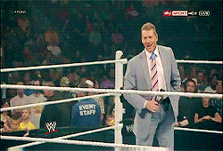 preston-pride:  Vince McMahon dances to the tunes of Wade Barrett’s entrance theme.