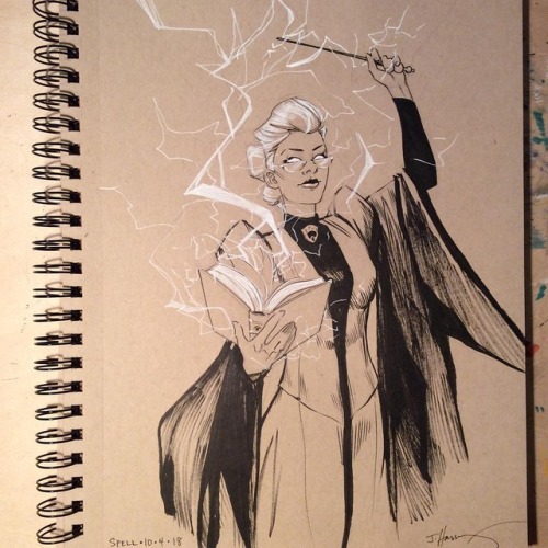 INKtober Day 4: Spell. #inktober #inktober2018 #ink #spell #xmen #storm #minervamcgonagall #hauntedm