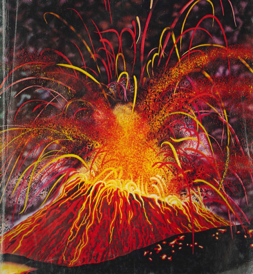 nemfrog:Eruption. How and why wonder book of volcanoes. 1975. Book cover detail.