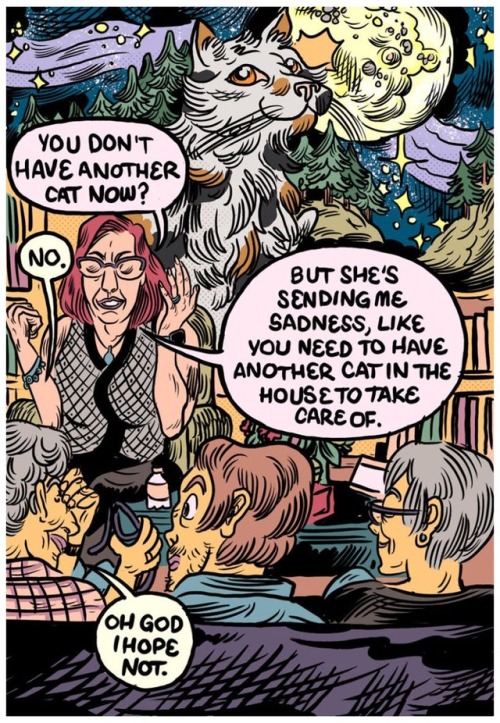 thenib: She Talks to Dead Pets: Andrew Greenstone drags his family to a pet psychic. New comic from 