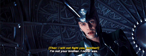 quellfalconer:By the end of Ragnarok, Loki has been accepted as Thor’s brother again; as his friend,