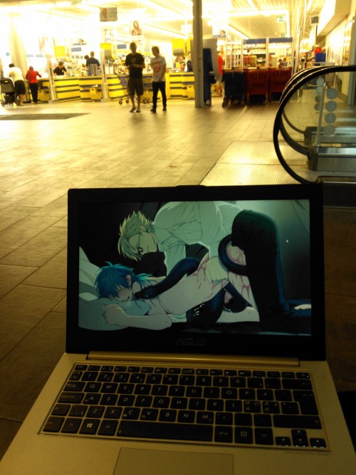 kathmeerkat:  Playing dmmd in public aka what has my life become 