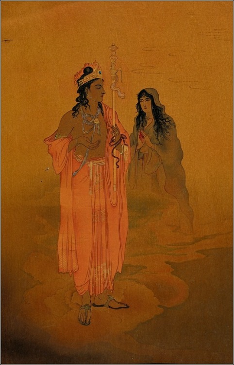 Yama and Savitri, by Nandalal Bose, 1913, Bengal