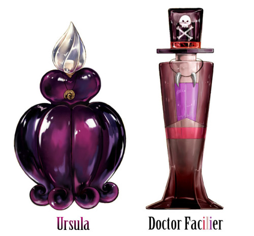 raveninthevoid:princesshollyofthesouthernisles:rileylaroux:mistahgrundy: ca-tsuka:  “Disney Villains Perfume” by japanese artist Ruby Spark.    i saw that one was missing  THE LAST ONE 