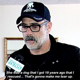 poezdameron:Jeffrey talking about his rescue dog Bisou.