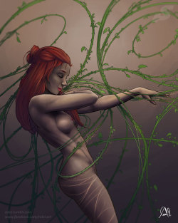 nude-superheroines:  zidel:  Poison Ivy Ilustración