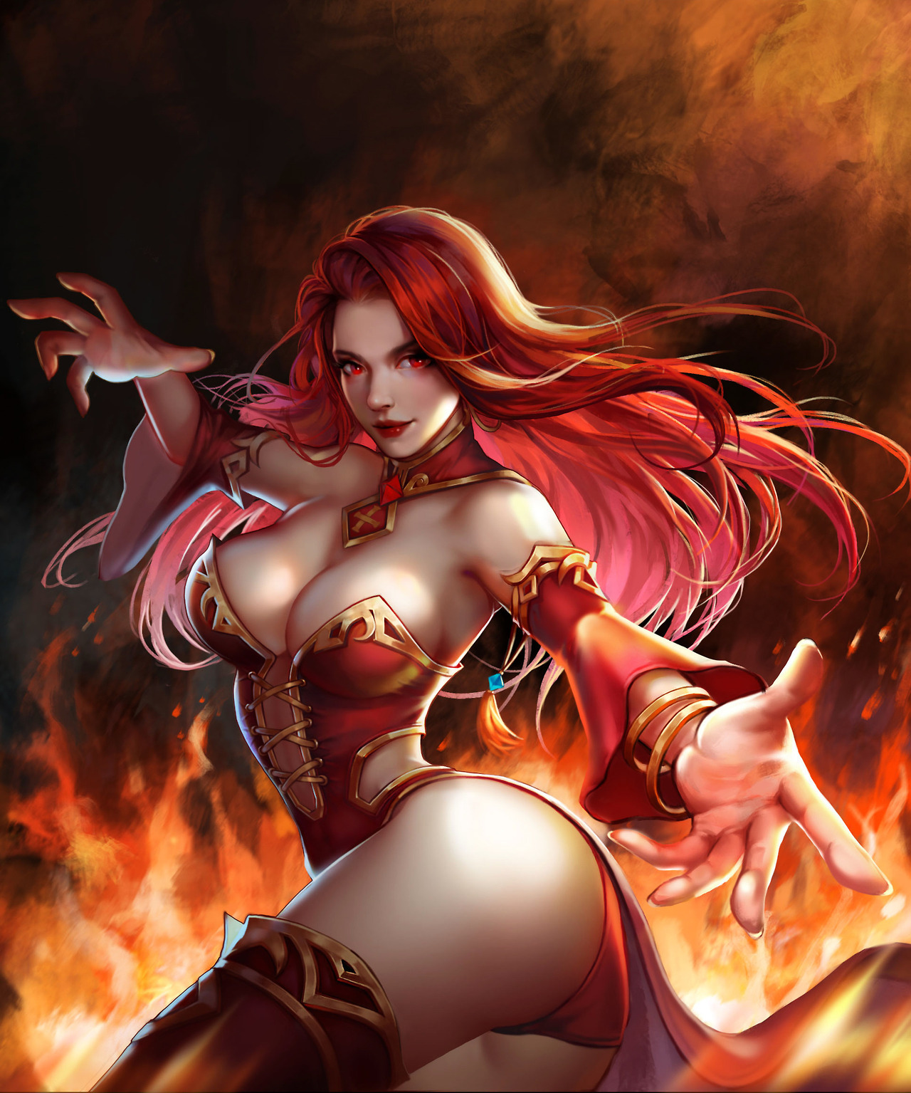 rarts:Lina, the Slayer: Dota 2 illustration [by Ariel yu]