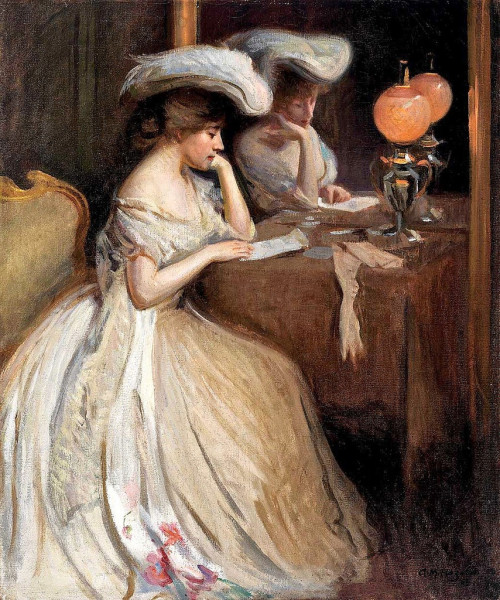 art-mirrors-art:  Arthur Merton Hazard - Woman in a Yellow Dress (1917)
