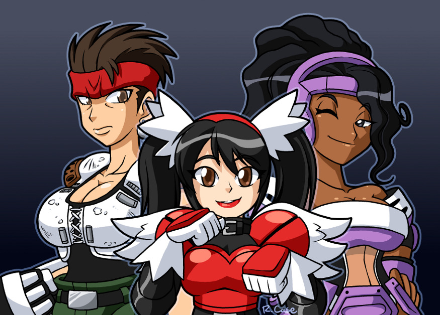 rcasedrawstuffs:
“ Jane, Honey and Grace are the main ladies of the “Fighting Vipers” on the Sega Saturn, which was made by the same team that made the “Virtual Fighter” series. the gimmick with this game is that all the characters are wearing armor...