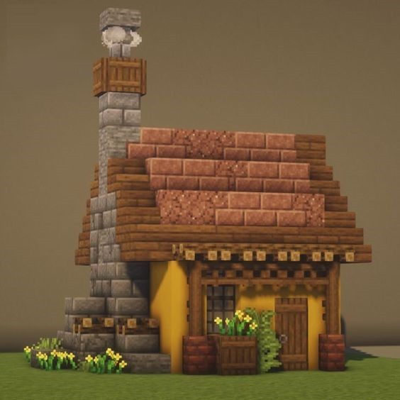 Casa Medieval Madera #minecraft