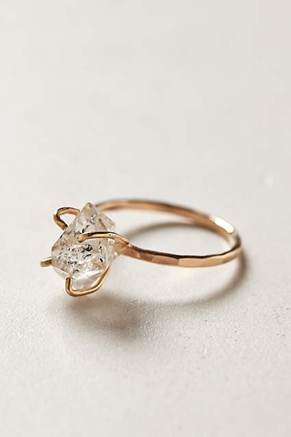 brownangelemoji:  Herkimer diamond ring   How neat