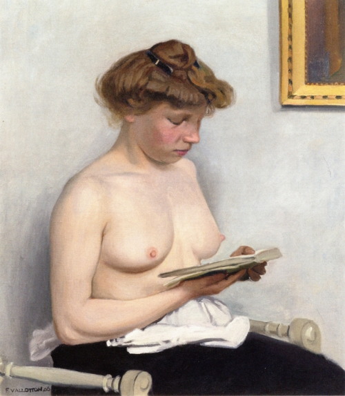 Woman with Nude Torso, Reading (1906). Felix Vallotton (Swiss, 1865-1925). Oil on canvas.In the midd