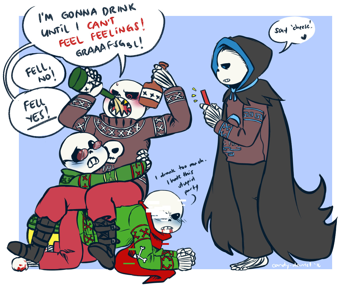 FB Undertale Fandoms weekly drawing challenge 4. Christmas Party AU,  anyone? Lmao. <3 Original Base:... – @dantelmeansbsns on Tumblr
