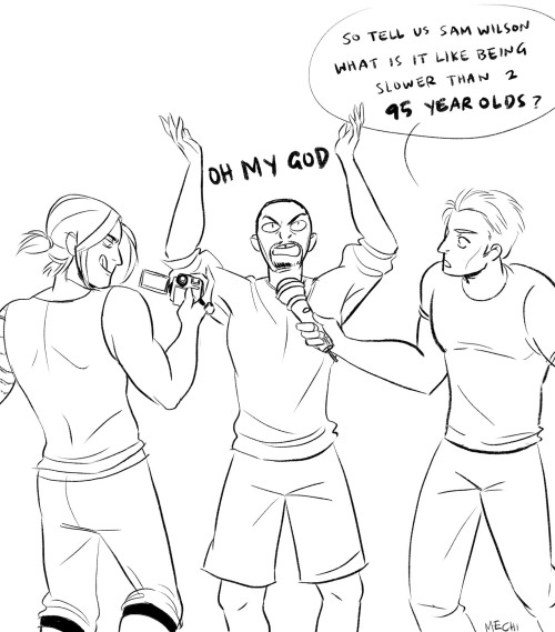 mechinaries:i imagine both steve and bucky like to come up with different ways to poke fun at sam 