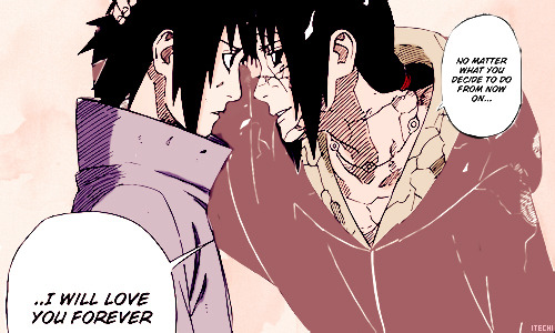 itechi:   itachi and sasuke asked by anon    You and I are flesh and blood I’m