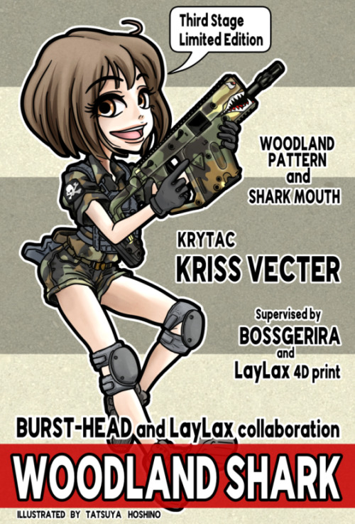 イラスト LayLax×BURST-HEAD コラボレーション KRYTAC   クリスベクター ウッドランドシャーク www.burst-head.co