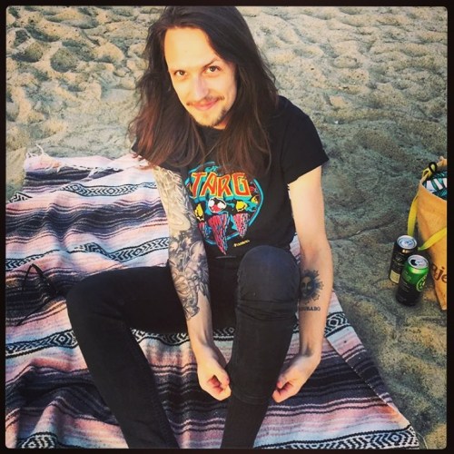 SPOTTED!! Our pal Stefan of @onionfaceband rockin’ the TARG summer beachwear line - mark your calend