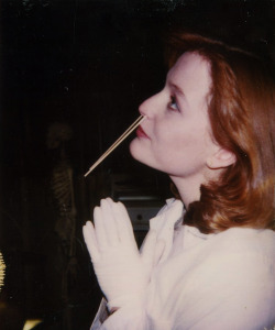scully1964:  Gillian Anderson on the set of The X-Files. (x) 
