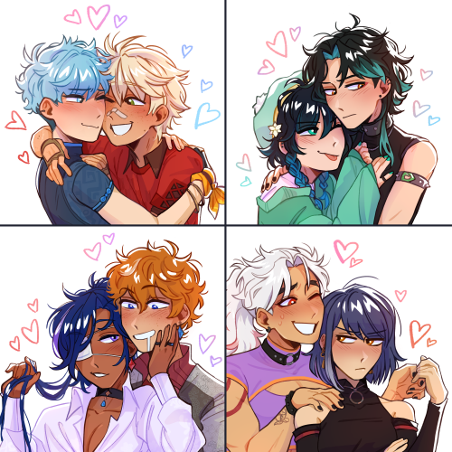 alligaytorswamp: just casually dropping some god tier couples of genshin B)