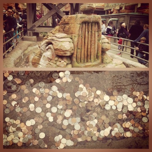 Wishes in the Radiator Springs Racers fountain. #Disneyland #CaliforniaAdventures (at Cars Land)