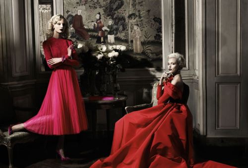  “High Society” | Anja Rubik and Melissa Tammerijn photographed by Karl Lagerfeld for Harper’s Bazaa