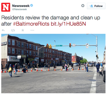 revolutionarykoolaid:  The Day After (4/28/15): Residents across Baltimore begin