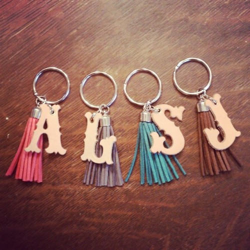 Handmade leather keychains for the ladies at work #craftychristmas