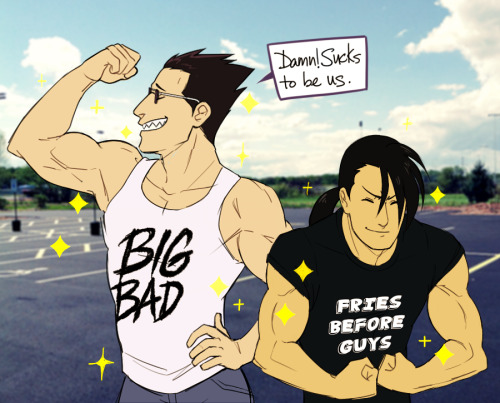 photoshinjisis:purpurart:anon requested Greed and Ling so I bring you modern fma au where they just&