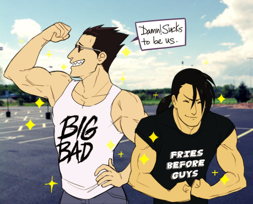 purpurart:anon requested Greed and Ling so I bring you modern fma au where they just……