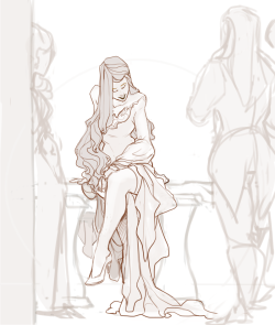 isei-silva:  A sketch scene of sorts I wanted to do about a very pretty lady in a fancy part 