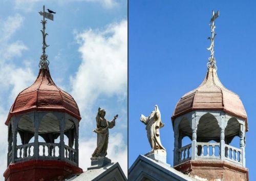 The Roman Catholic church of St. Francis of Assisi, Aden, Yemen. Jesus’s statue was partially intact