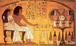 barqueofthenile:  This is a scene found in the tomb of a man called Sennedjem who was a mason during the 19th dynasty under the Pharaoh Seti I who fathered Ramesses II or more properly known Ramesses the Great. The couple are enjoying a game of senet