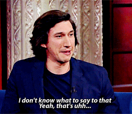 beneffleck:  Adam Driver getting flustered after being complimented 