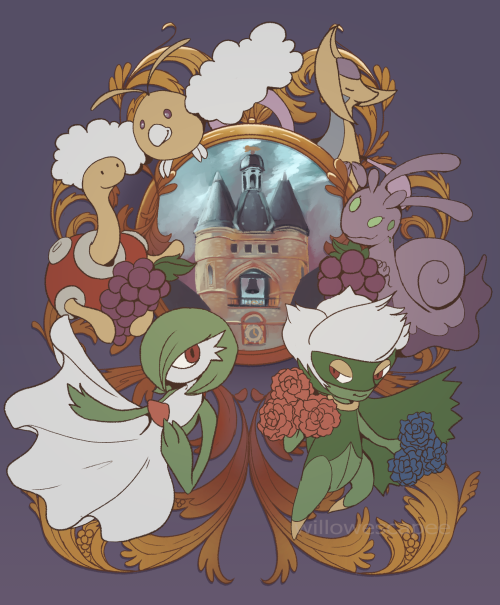 willowescapee:bordelaise pokemon team || 2020[Image ID: a digital drawing of a team of six Pokemon s