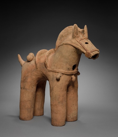 cma-japanese-art: Caparisoned Haniwa Horse, 400s-500s, Cleveland Museum of Art: Japanese ArtSize: Ov