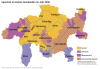 Geographical distribution of languages in Grisons canton, Switzerland, 2000.