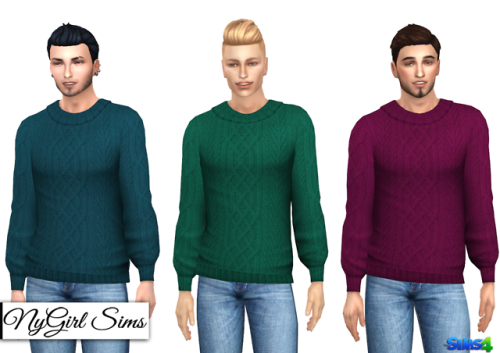 Cable Knit Collared Sweater. A simple and practical cable knit style sweater for your mens wint